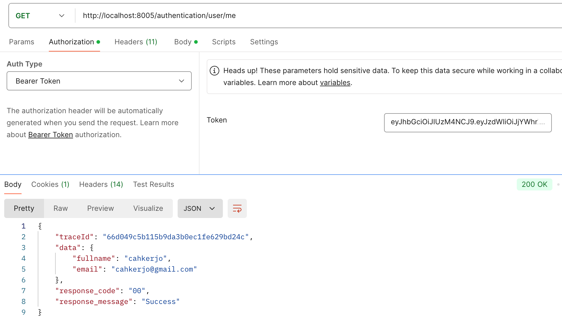 Current user endpoint