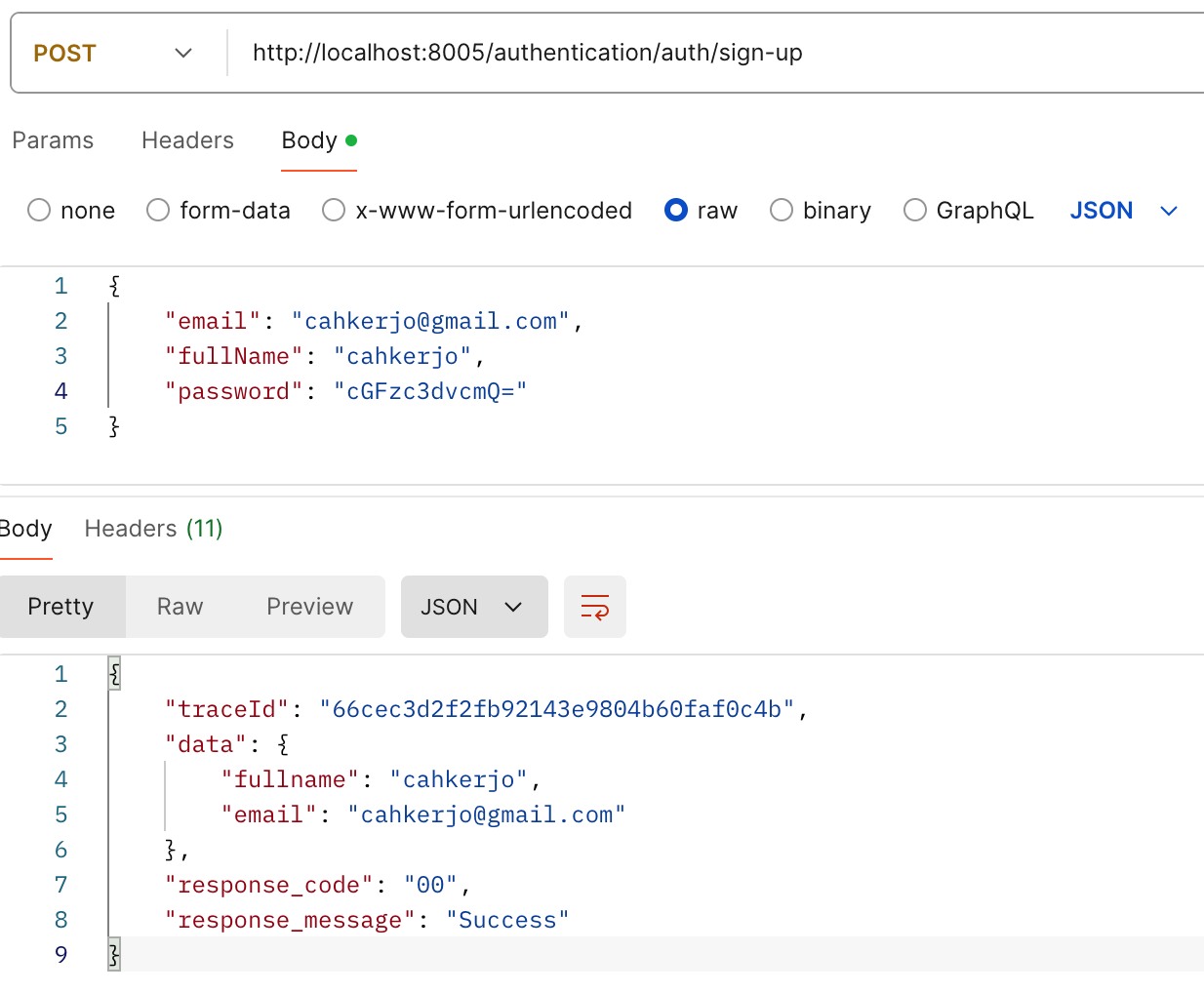 Register endpoint