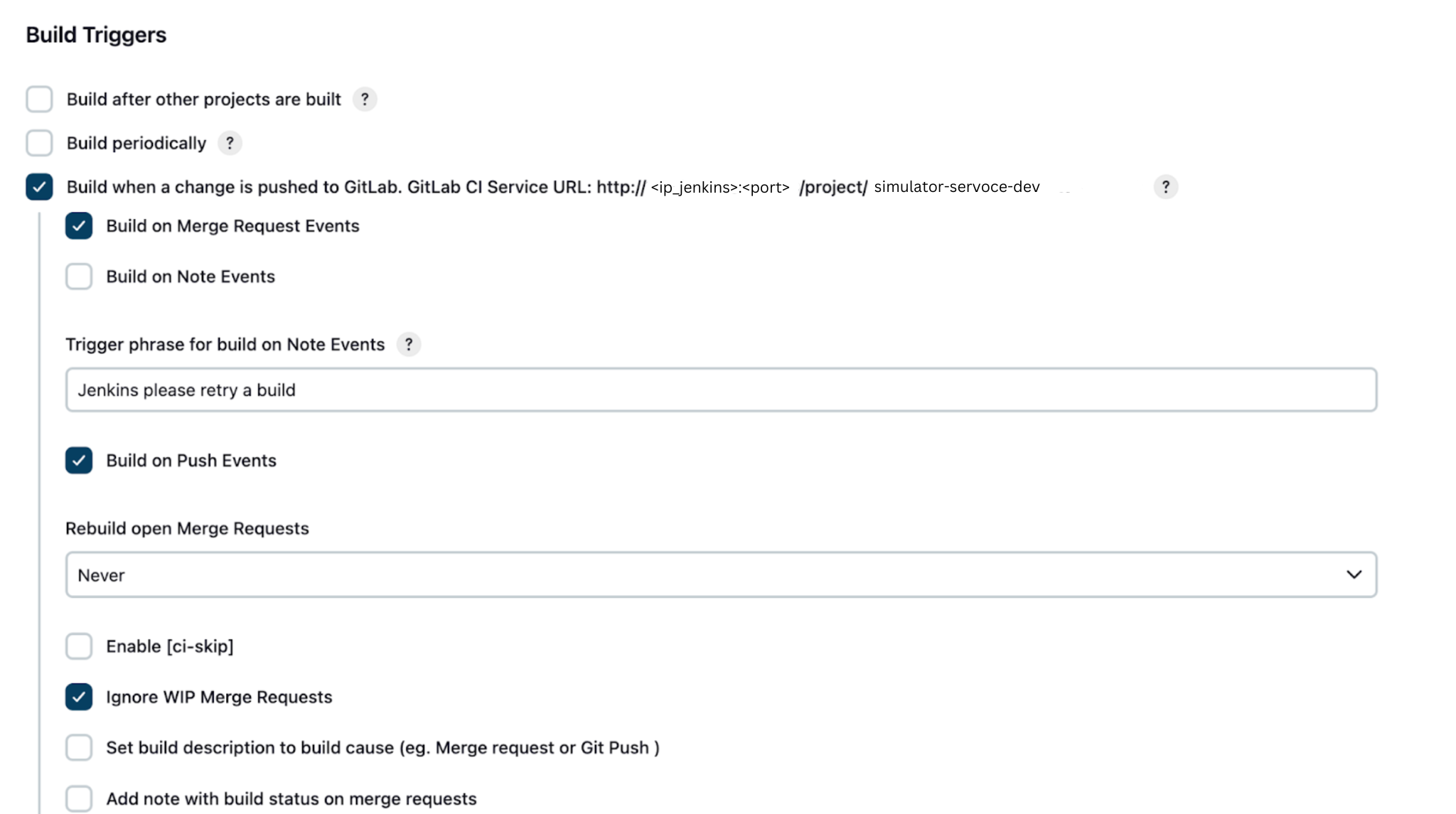 Trigger build jenkins