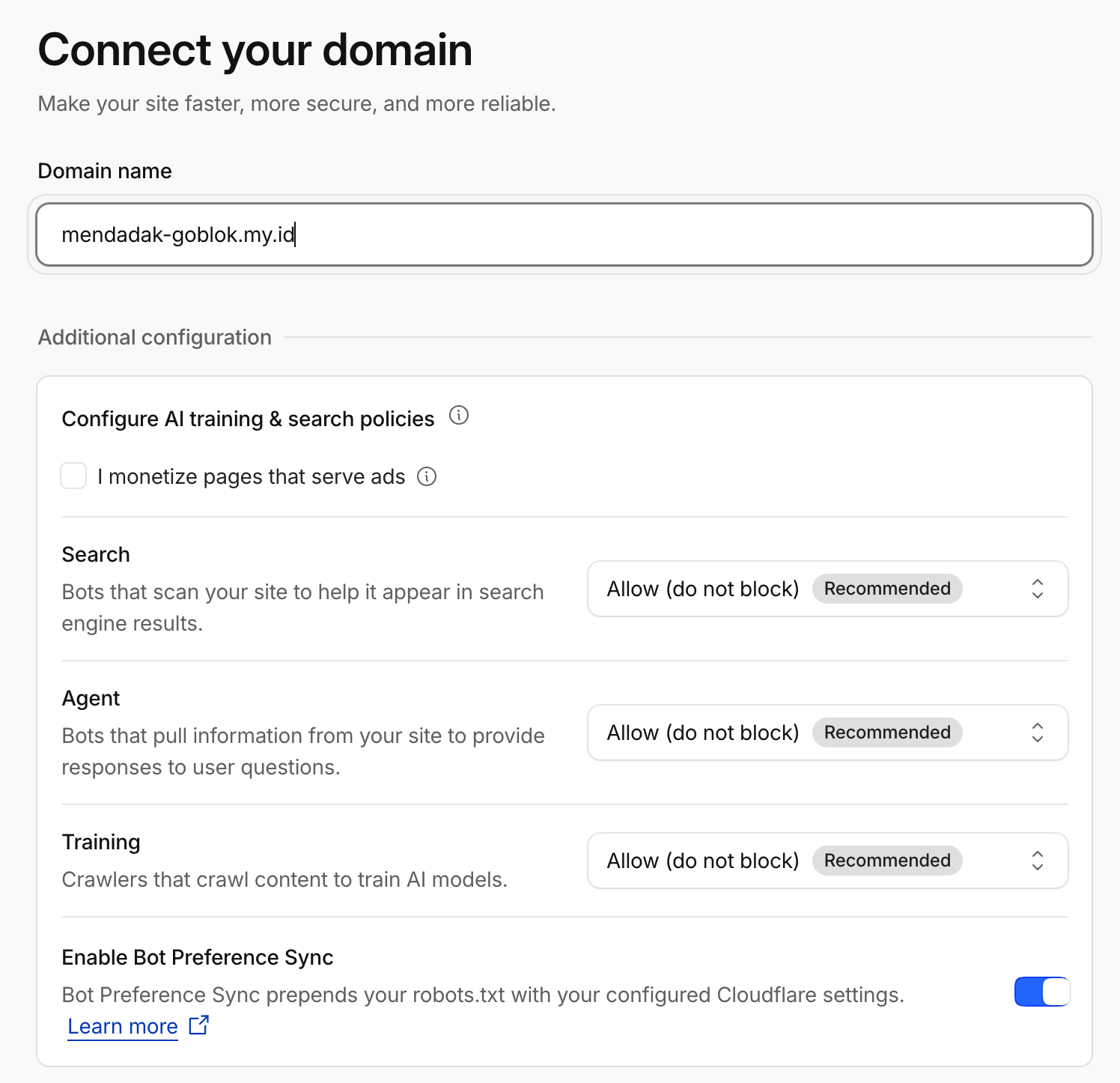 Cloudflare add domain