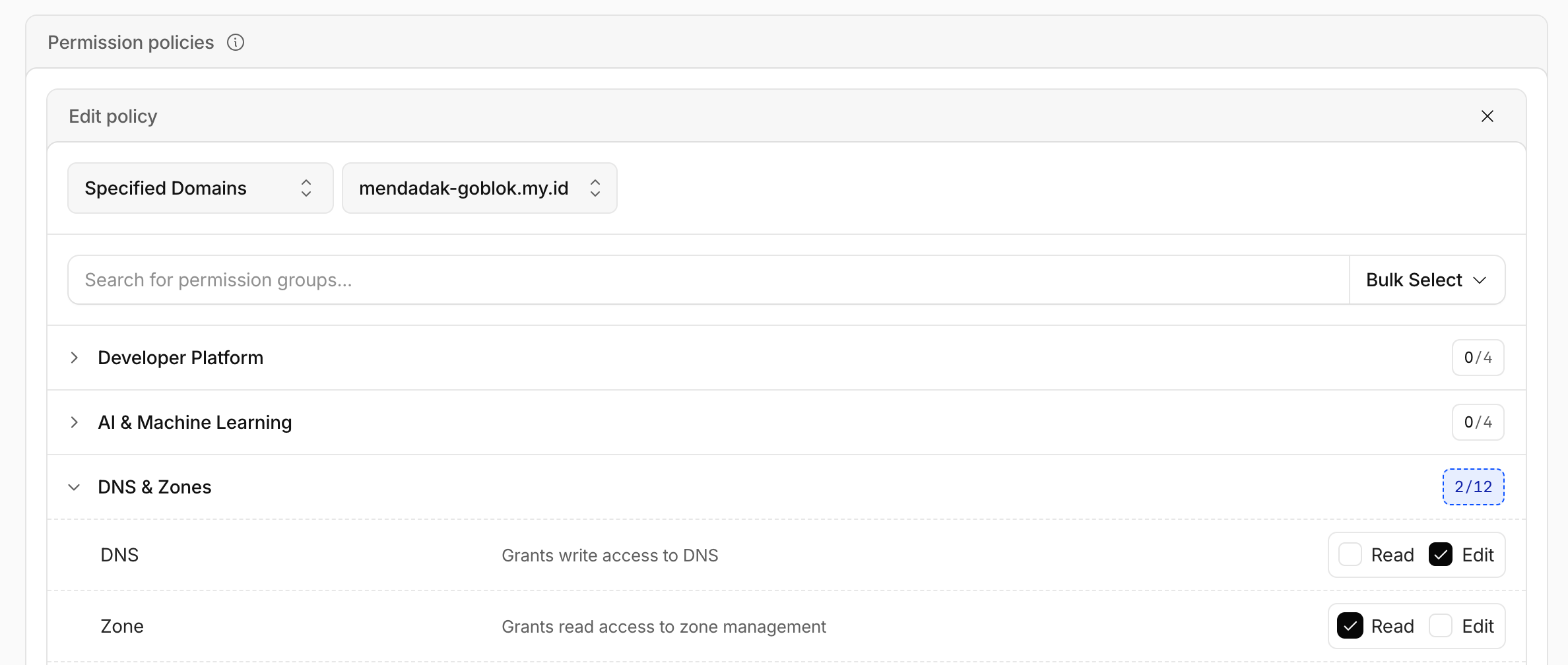 Cloudflare add api token